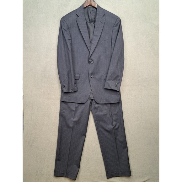Hart Schaffner Marx Gold Trumpeter 2 Piece Suit Men Size 40R Pleated Pants 35x31 - Picture 1 of 16